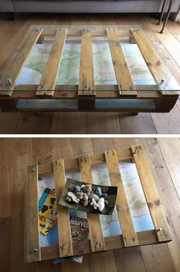 Pallet map coffee table