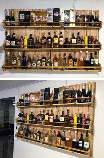 Pallet wine shelf