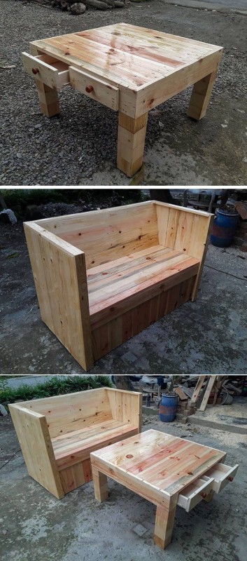 pallet table with drawer ideas on sensod