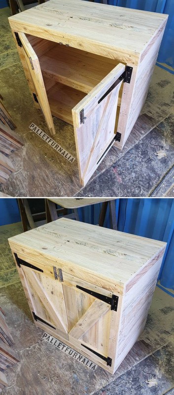 pallet table with cabinets