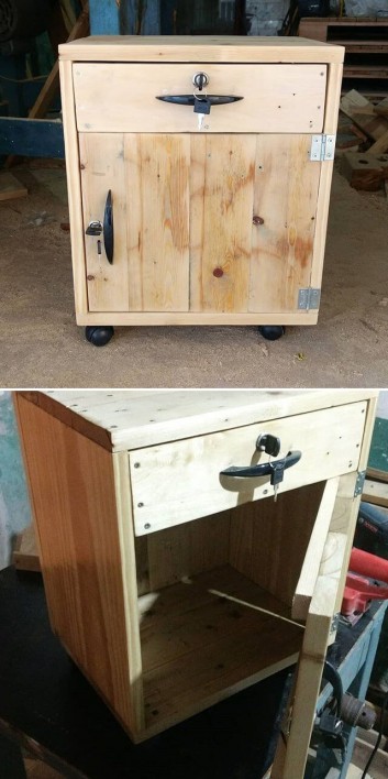 pallet storage cabinet ideas