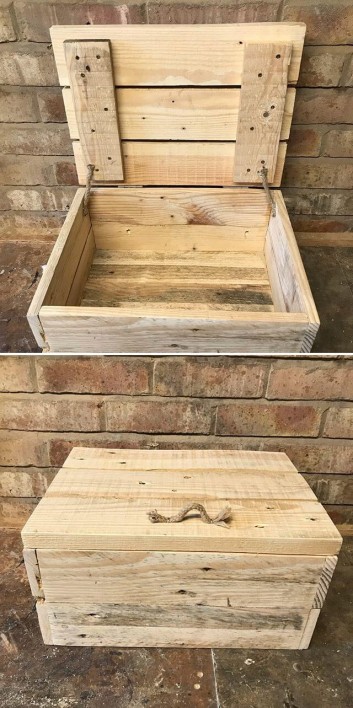 One level up pallet storage box ideas