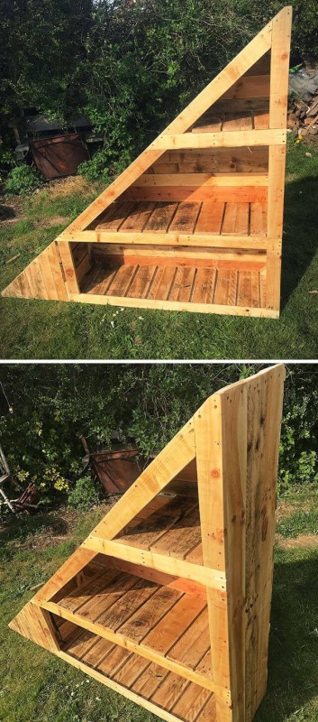 One level up pallet shelf ideas