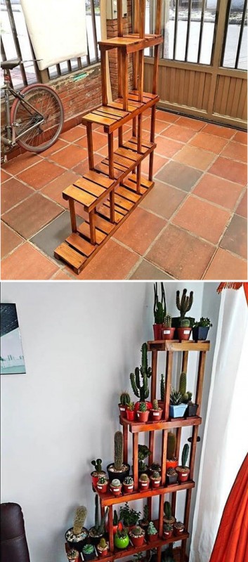 One level up pallet shelves ideas