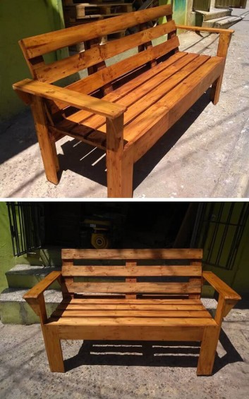 One level up pallet bench ideas