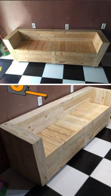 One level up pallet indoor benches