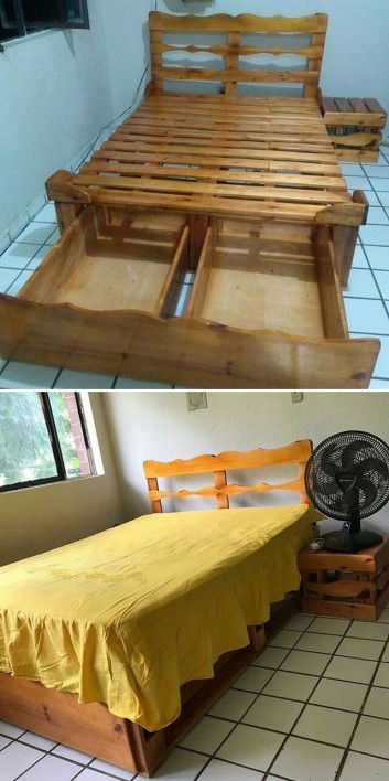 One level up pallet bed frame ideas