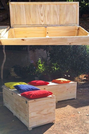 Awesome pallet storage benches ideas