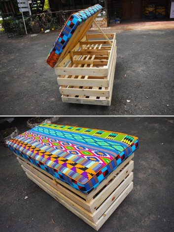 colored pallet storage softa ideas