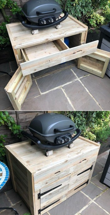 Mind blowing outdoor pallet garden table ideas