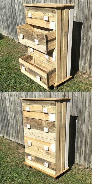 Classy pallet cabinet with drawer project ideas