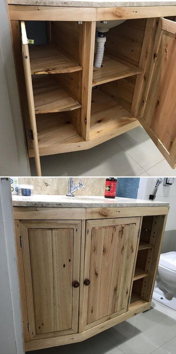 Pallet washroom cabinet ideas