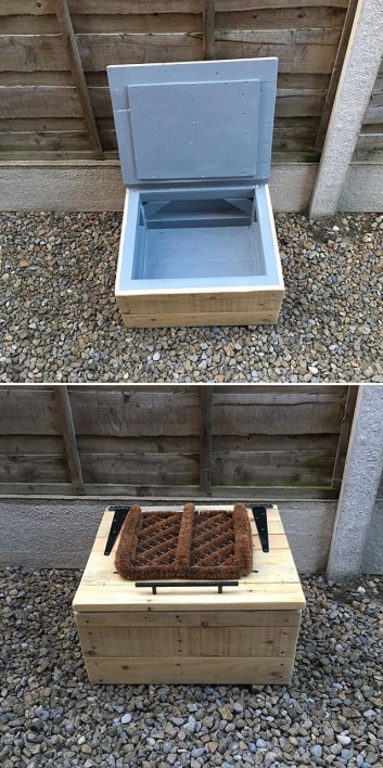 pallet ideas with storage box