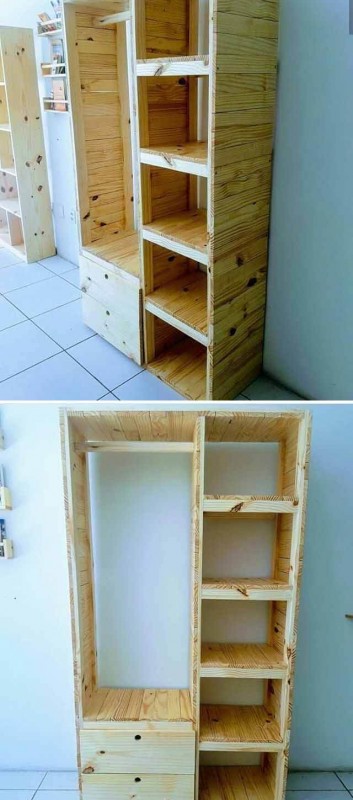 pallet wall shelf cabinet ideas