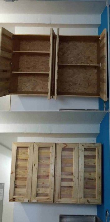 pallet wall shelf cabinet ideas