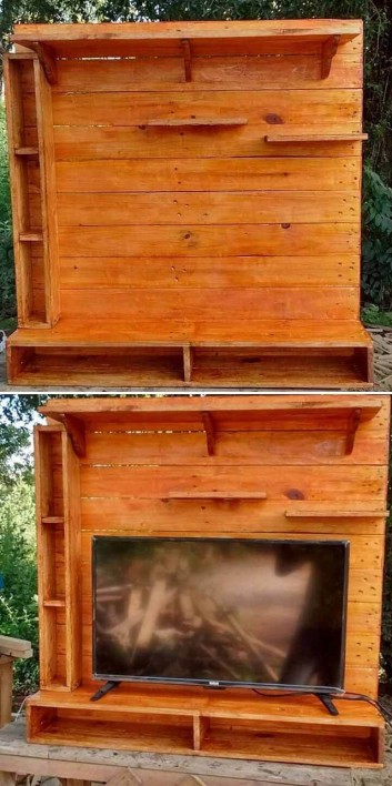 pallet walls tv shelves ideas