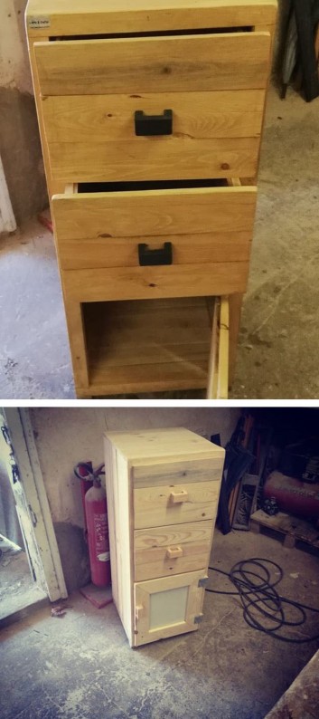 Pallet storage drawers ideas