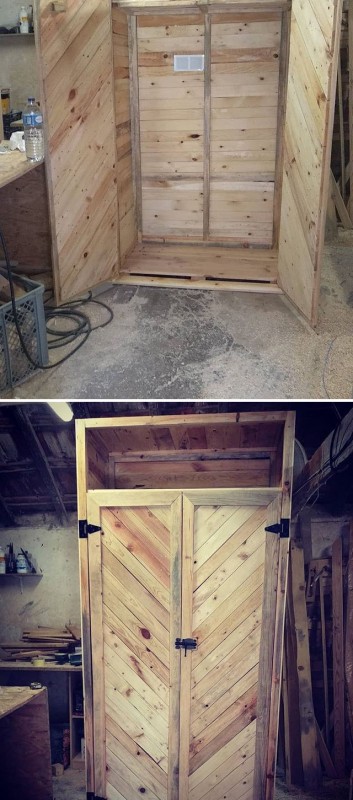 Pallet storage cabinet ideas