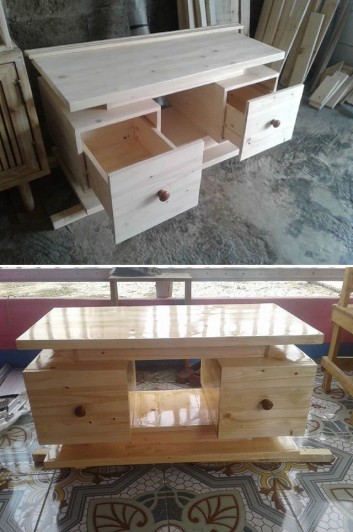 Pallet tv stand with storage drawers ideas